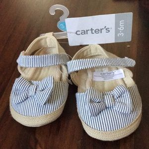 NWT Carter’s 3-6m Baby Seersucker Espadrilles!